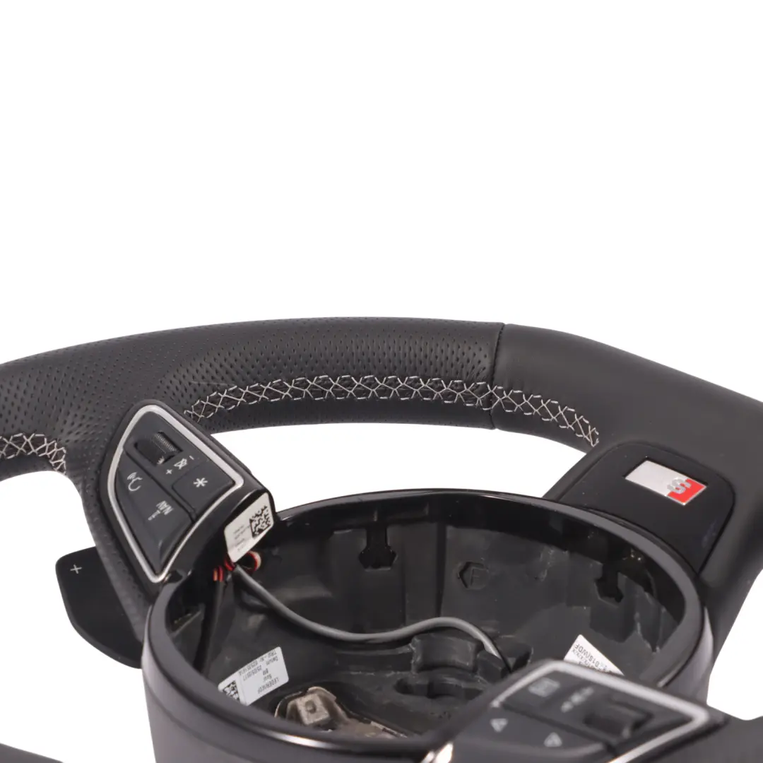 Audi A6 C7 S-Line NEW Black Leather Steering Wheel Flat Bottom - SKU 8XA419091F-1 - Part number 8XA419091F