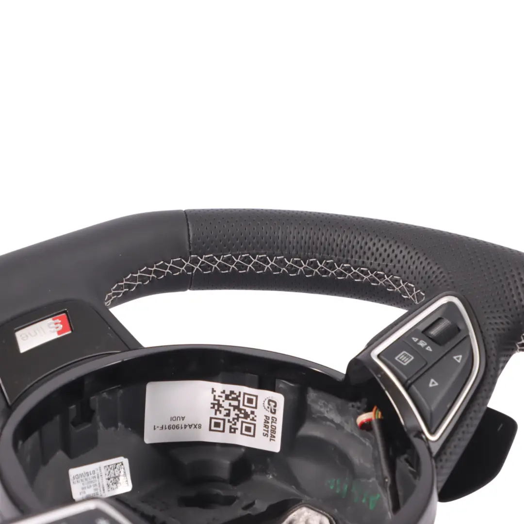 Audi A6 C7 S-Line NEW Black Leather Steering Wheel Flat Bottom - SKU 8XA419091F-1 - Part number 8XA419091F
