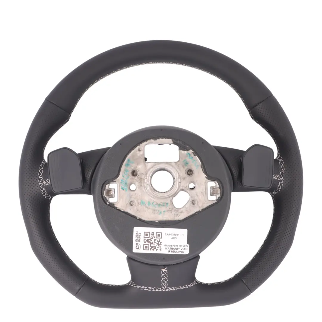 Audi A6 C7 S-Line NEW Black Leather Steering Wheel Flat Bottom - SKU 8XA419091F-1 - Part number 8XA419091F