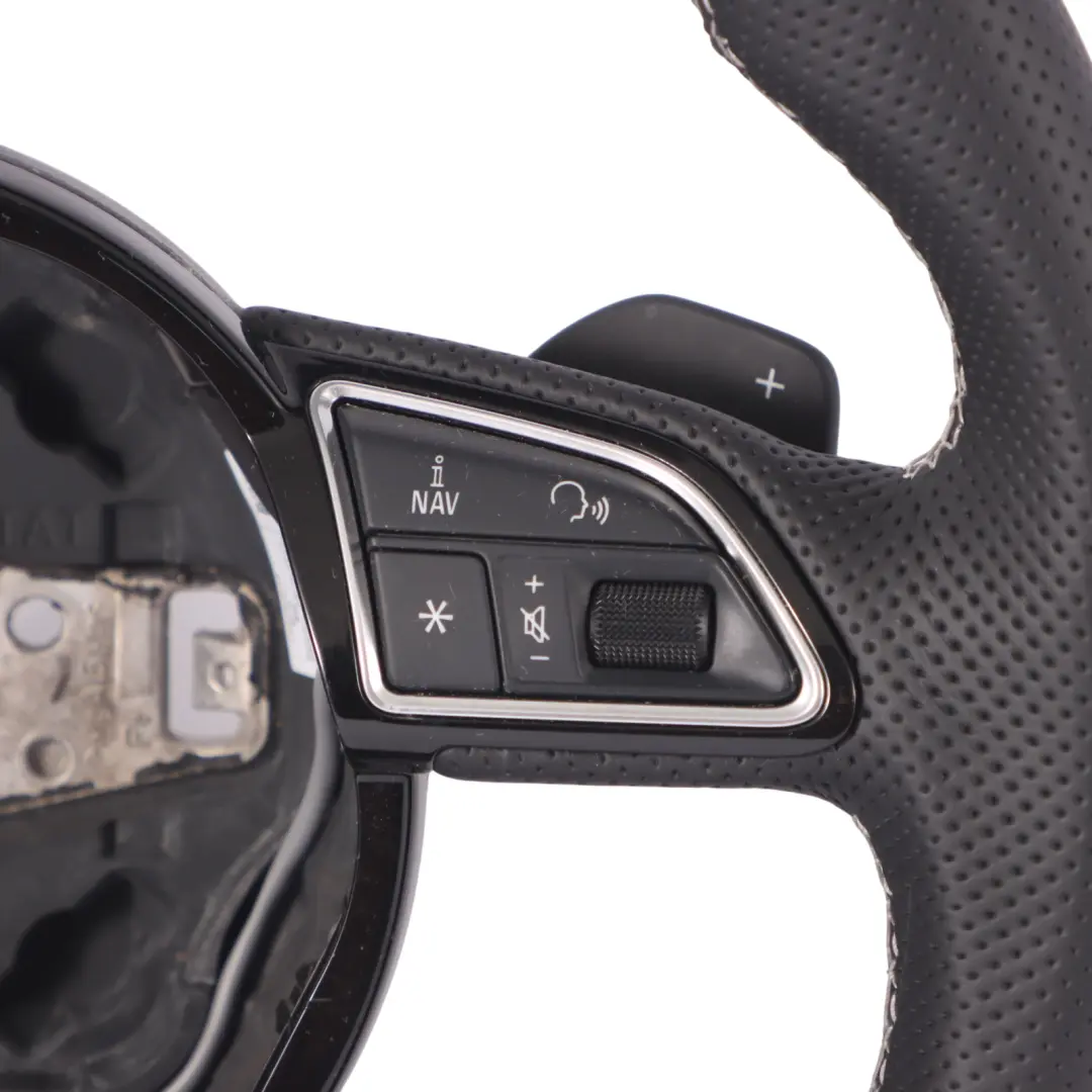 Audi A6 C7 S-Line NEW Black Leather Steering Wheel Flat Bottom - SKU 8XA419091F-1 - Part number 8XA419091F