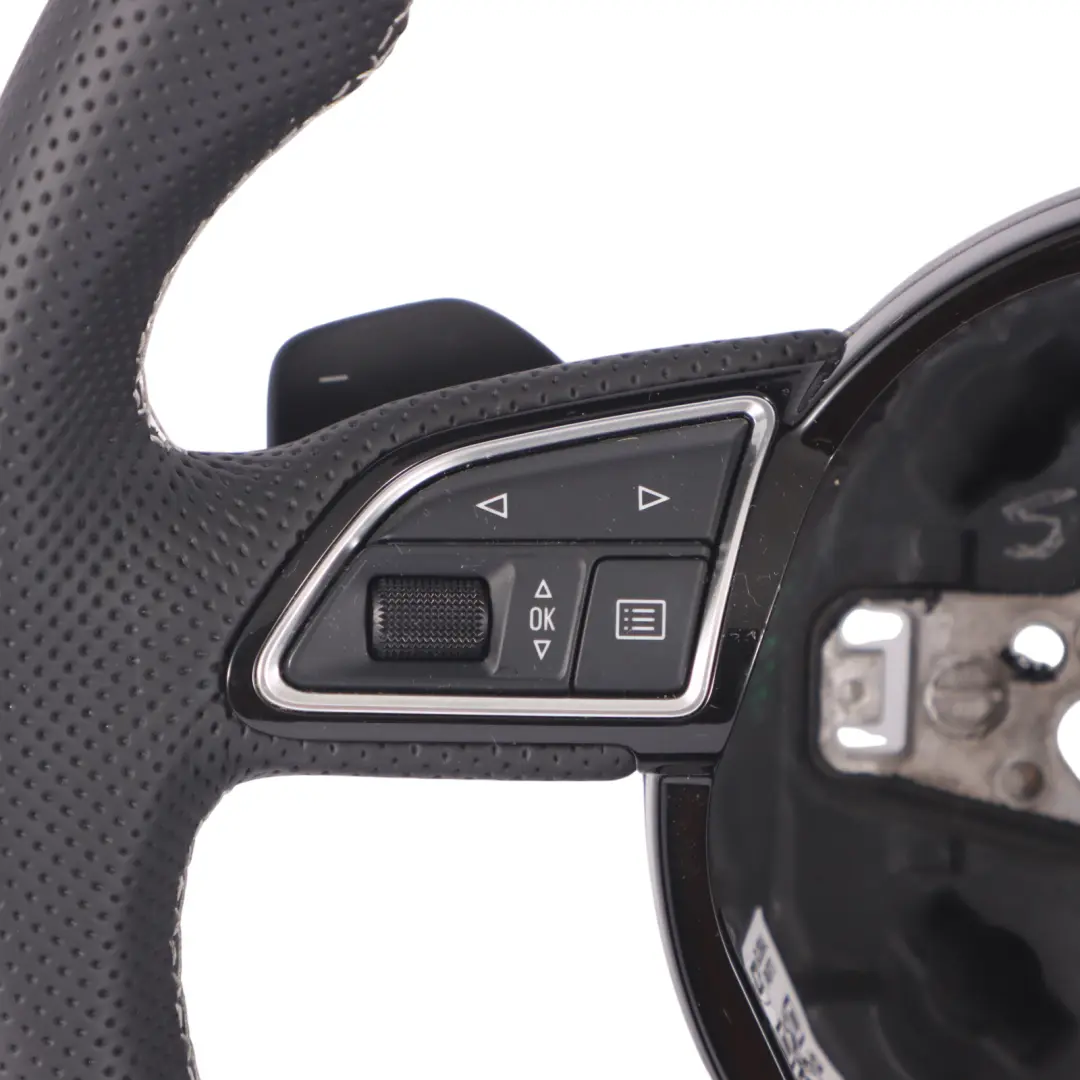 Audi A6 C7 S-Line NEW Black Leather Steering Wheel Flat Bottom - SKU 8XA419091F-1 - Part number 8XA419091F