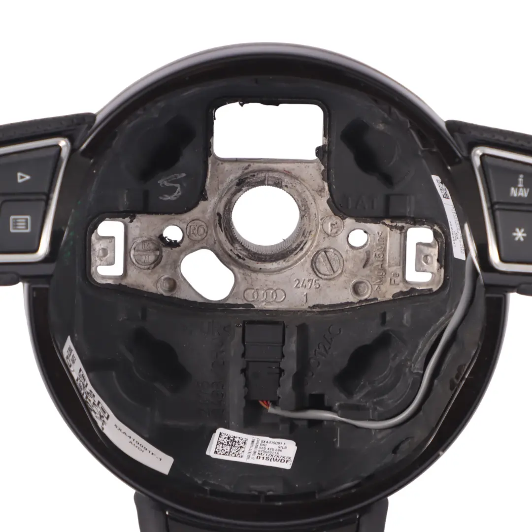 Audi A6 C7 S-Line NEW Black Leather Steering Wheel Flat Bottom - SKU 8XA419091F-1 - Part number 8XA419091F