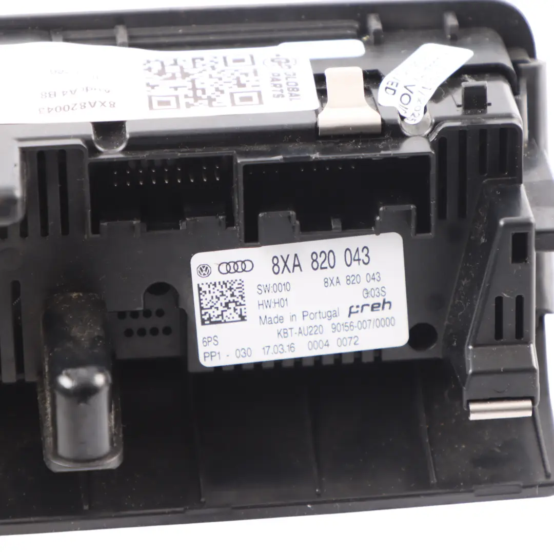 Klimaanlage Heizung Bedieneinheit Schalter für Audi A1 S1 8X mit Teilenummer 8XA820043 Audi A1 S1 8X Klimaanlage Heizung Bedieneinheit Schalter - SKU 8XA820043 - Teilenummer 8XA820043