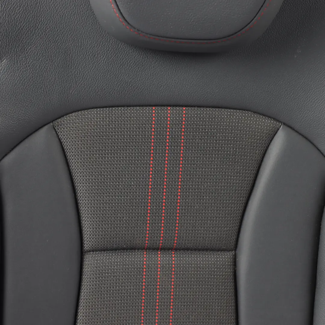 Audi A1 S1 8X Seat Backrest Cover Rear Left N/S Black Tomato Red Leather Fabric - SKU 8XA885805 - Part number 8XA885805
