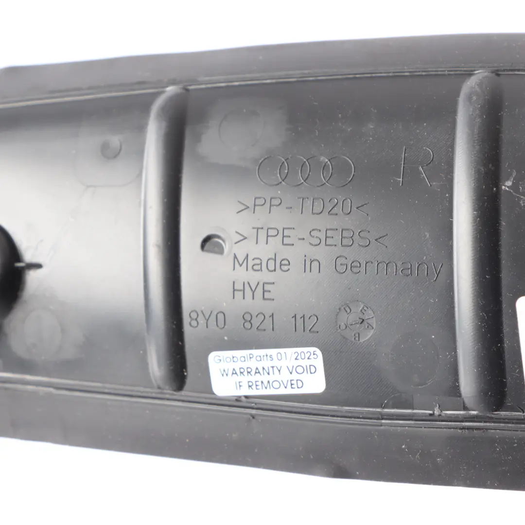 Audi S3 8Y Front Right O/S Wing Fender Plastic Seal Cover - SKU 8Y0821112 - Part number 8Y0821112