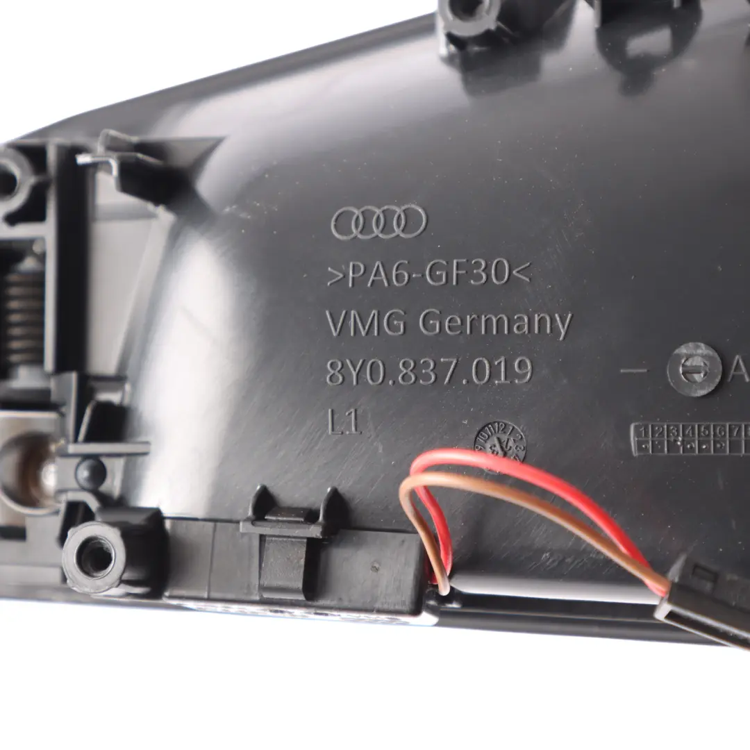 8Y Front Rear Left N/S Door Interior Handle Soul Black Audi A3 S3 RS3 - SKU 8Y0837019A - Part number 8Y0837019A
