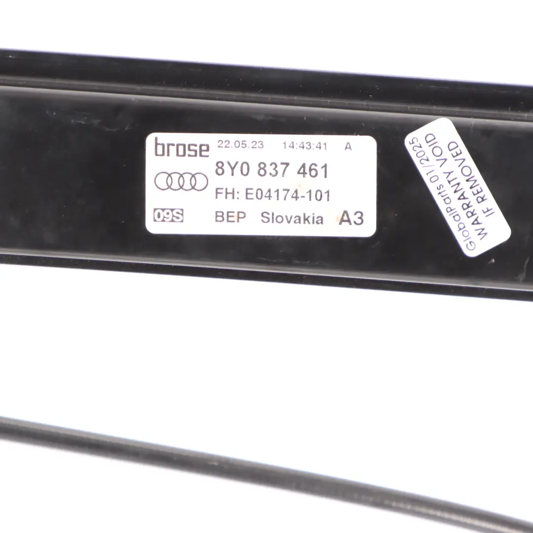 Audi A3 S3 8Y Front Door Window Lifter Regulator Left N/S - SKU 8Y0837461 - Part number 8Y0837461