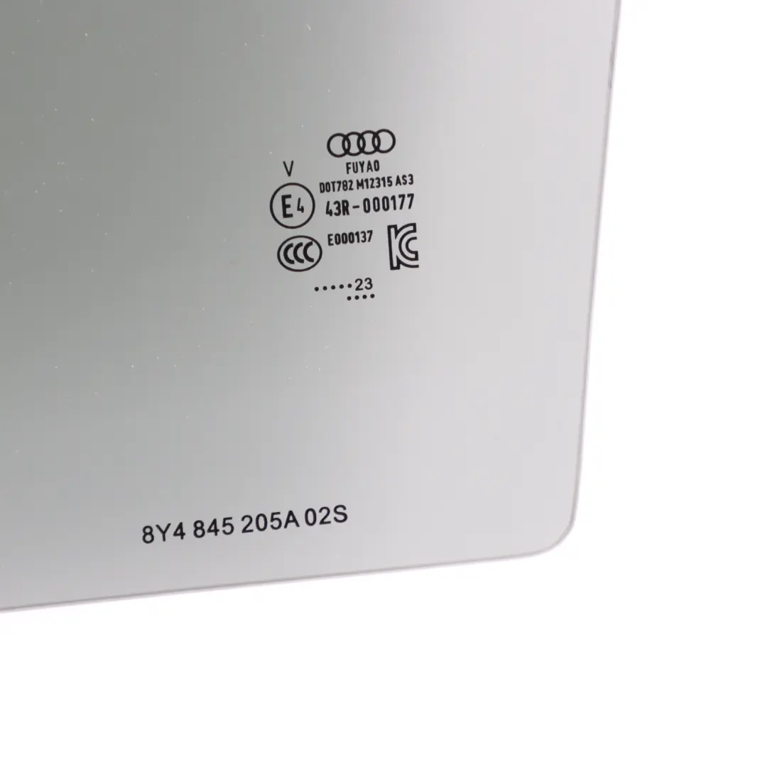 Audi A3 8Y Cristal Puerta Trasera Izquierda Verde AS3 - SKU 8Y4845205A - Número de pieza 8Y4845205A