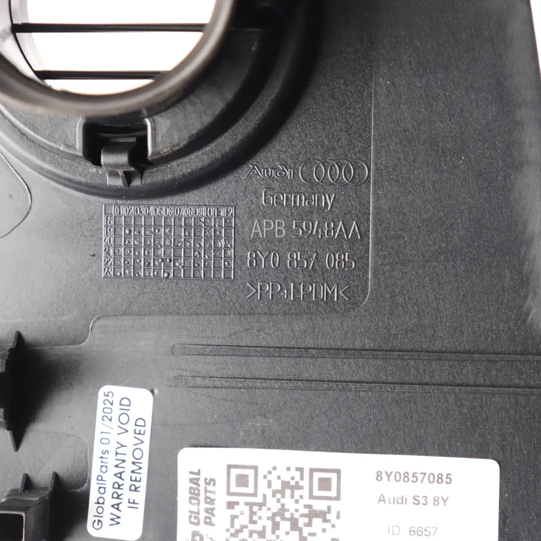 8Y Dashboard Side Edge End Cover Trim Panel Front Left N/S to Audi A3 S3 with Part number 8Y0857085 Audi A3 S3 8Y Dashboard Side Edge End Cover Trim Panel Front Left N/S - SKU 8Y0857085 - Part number 8Y0857085