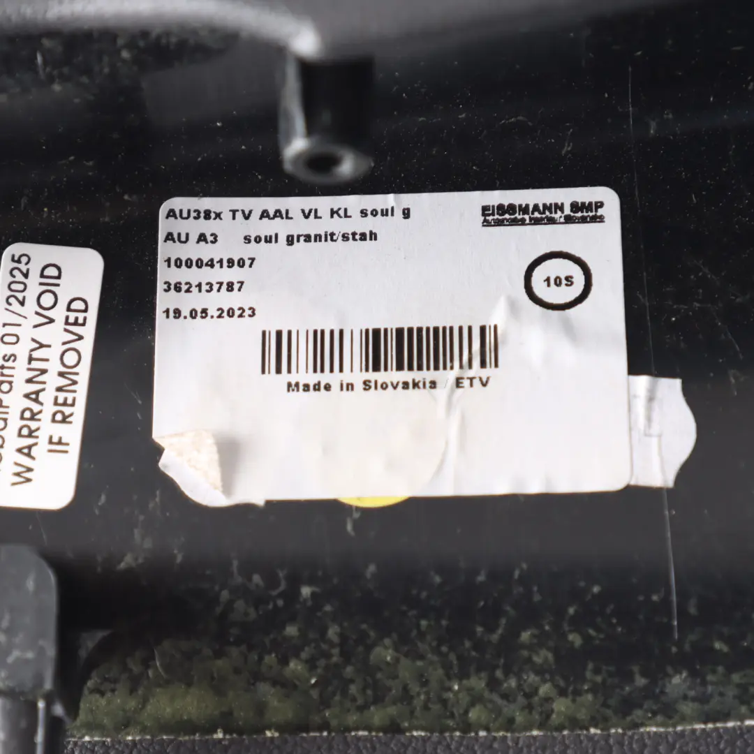 Audi A3 S3 8Y Front Left N/S Armrest Soul Granite Grey Leatherette - SKU 8Y0867173A - Part number 8Y0867173A