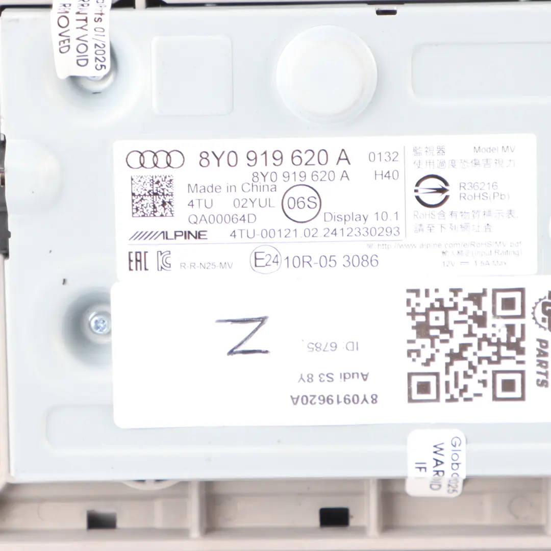 8Y Dashboard Surround Screen Display Trim Cover Panel to Audi A3 S3 with Part number 8Y0919620A Audi A3 S3 8Y Dashboard Surround Screen Display Trim Cover Panel - SKU 8Y0919620A - Part number 8Y0919620A