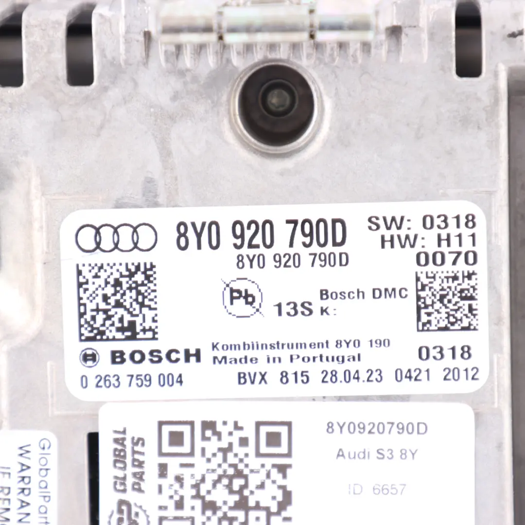 Audi A3 S3 8Y Petrol Digital Speedometer Instrument Cluster Automatic - SKU 8Y0920790D - Part number 8Y0920790D