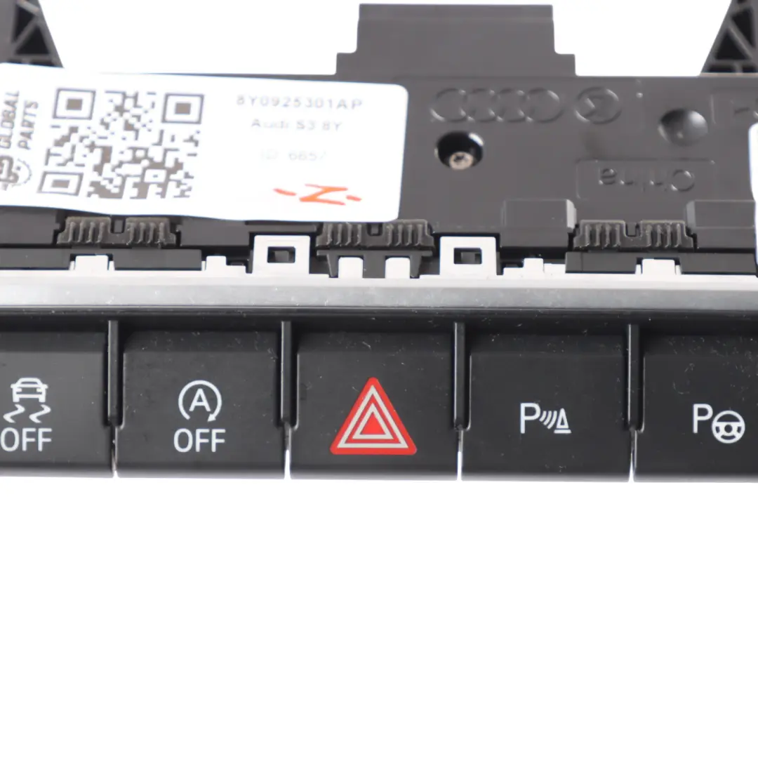 Audi A3 S3 8Y Dashboard Switch Button Panel Control Unit Trim - SKU 8Y0925301AP - Part number 8Y0925301AP