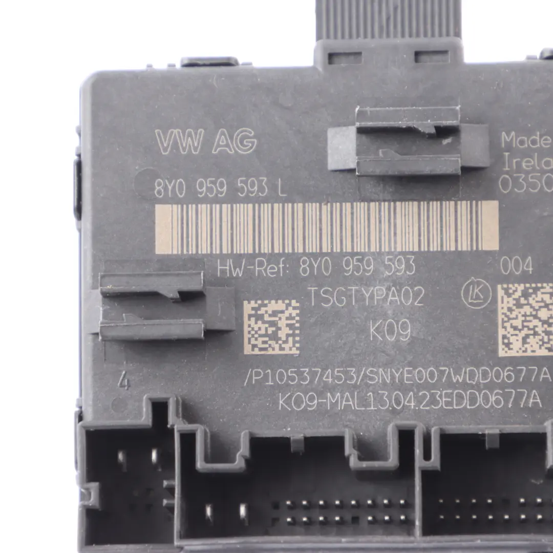 Audi Q3 A3 S3 8Y Front Driver's Door Module Control Unit ECU - SKU 8Y0959593L - Part number 8Y0959593L