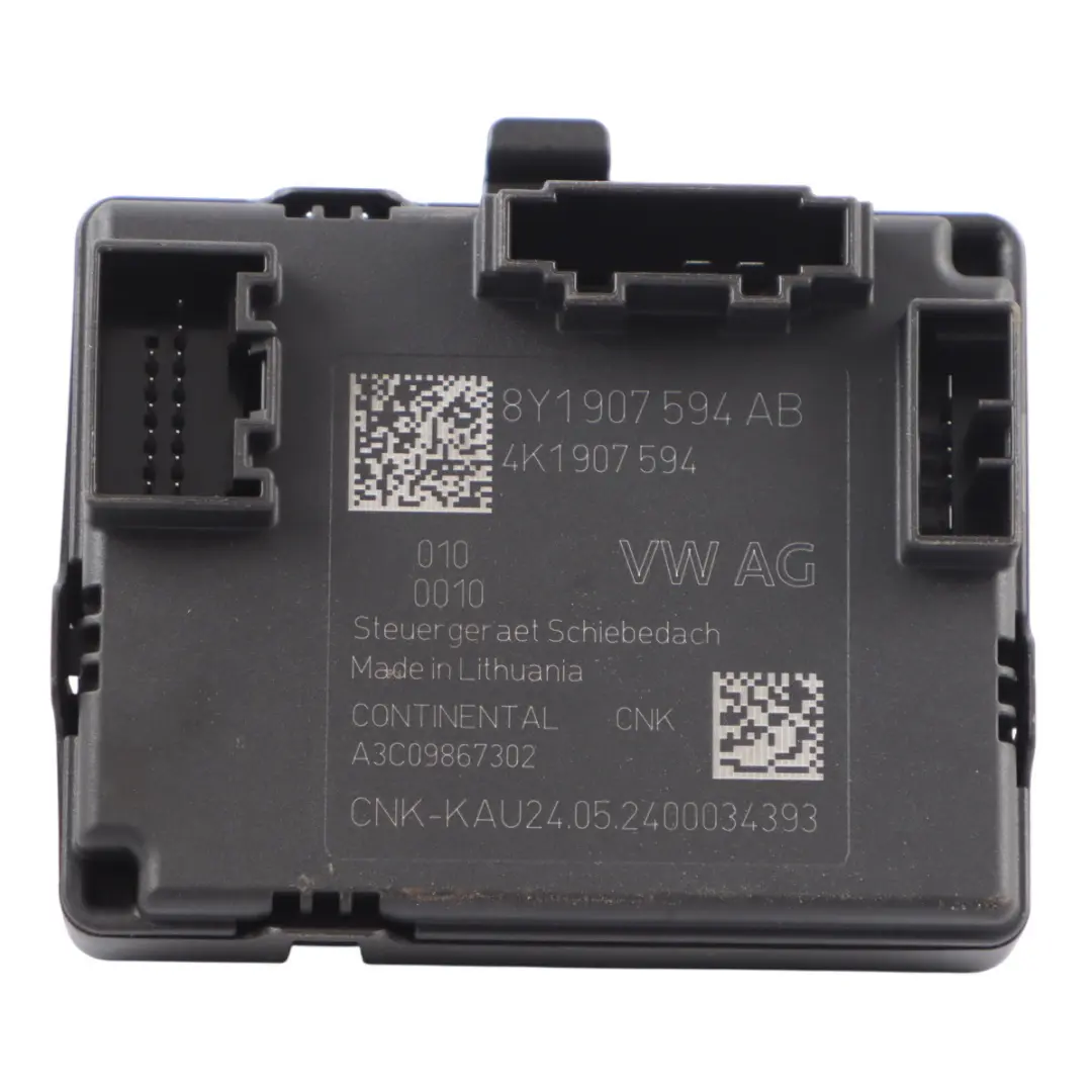 8Y Seat Ibiza KJ1 Top Sunroof Control Module Unit ECU to Audi S3 with Part number 8Y1907594AB Audi S3 8Y Seat Ibiza KJ1 Top Sunroof Control Module Unit ECU - SKU 8Y1907594AB - Part number 8Y1907594AB