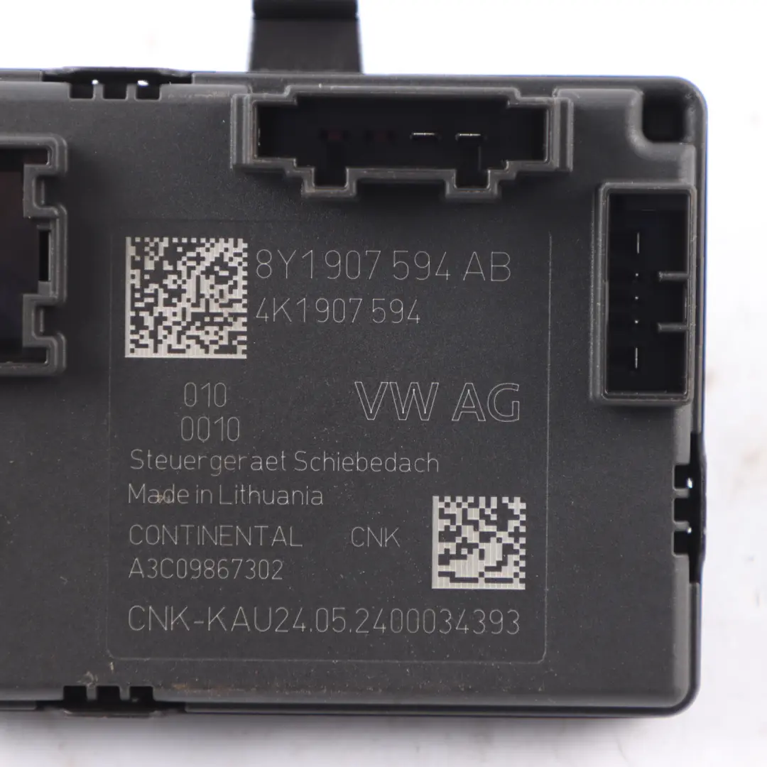 Audi S3 8Y Seat Ibiza KJ1 Unidad Control Techo Solar Superior ECU - SKU 8Y1907594AB - Número de pieza 8Y1907594AB