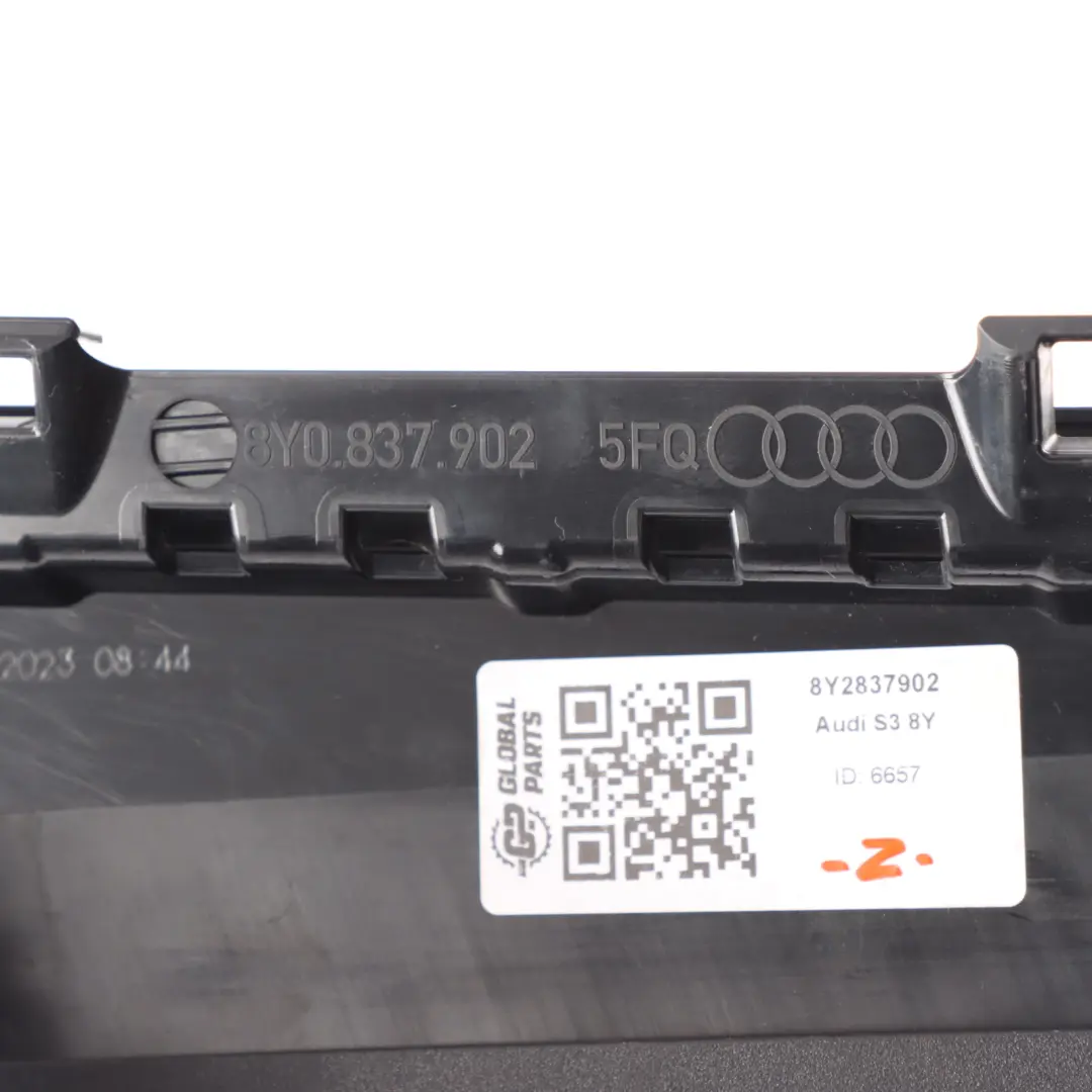 8Y B Pillar Outer Cover Right O/S Trim Blende Gloss Black to Audi S3 with Part number 8Y2837902 Audi S3 8Y B Pillar Outer Cover Right O/S Trim Blende Gloss Black - SKU 8Y2837902 - Part number 8Y2837902