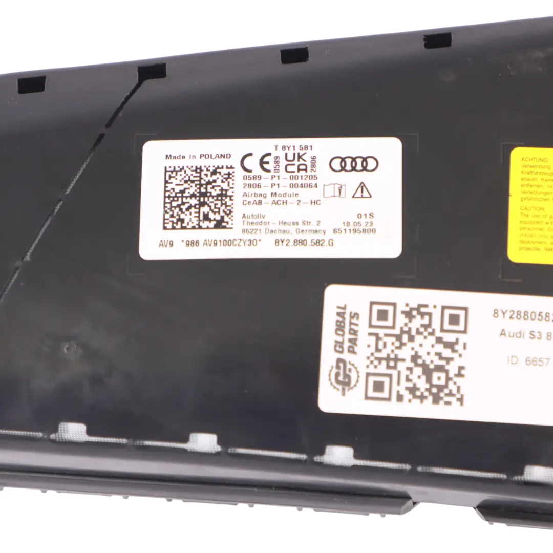 8Y Poduszka Powietrzna Fotela Airbag do Audi A3 S3 o numerze 8Y2880582G Audi A3 S3 8Y Poduszka Powietrzna Fotela Airbag - SKU 8Y2880582G - Numer Części 8Y2880582G