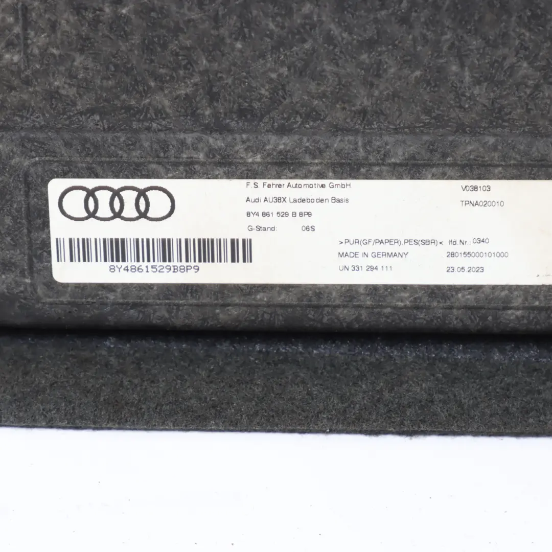 Audi A3 S3 8Y Boot Trunk Carpet Floor Mat Rear Liner Cover - SKU 8Y4861529B - Part number 8Y4861529B