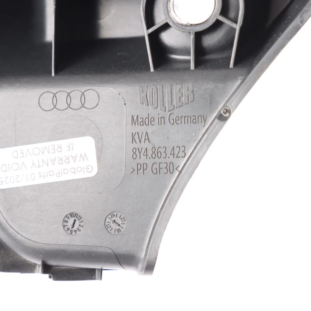 8Y Rear Boot Liner Edge Cap Support Bracket Lower Left N/S to Audi A3 S3 with Part number 8Y4863423 Audi A3 S3 8Y Rear Boot Liner Edge Cap Support Bracket Lower Left N/S - SKU 8Y4863423 - Part number 8Y4863423