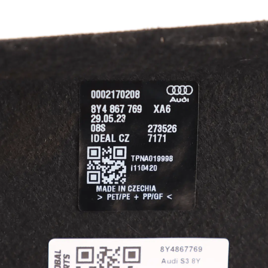 Roller Blind Audi S3 8Y Rear Boot Trunk Parcel Storage Shelf to with Part number 8Y4867769 Roller Blind Audi S3 8Y Rear Boot Trunk Parcel Storage Shelf - SKU 8Y4867769 - Part number 8Y4867769