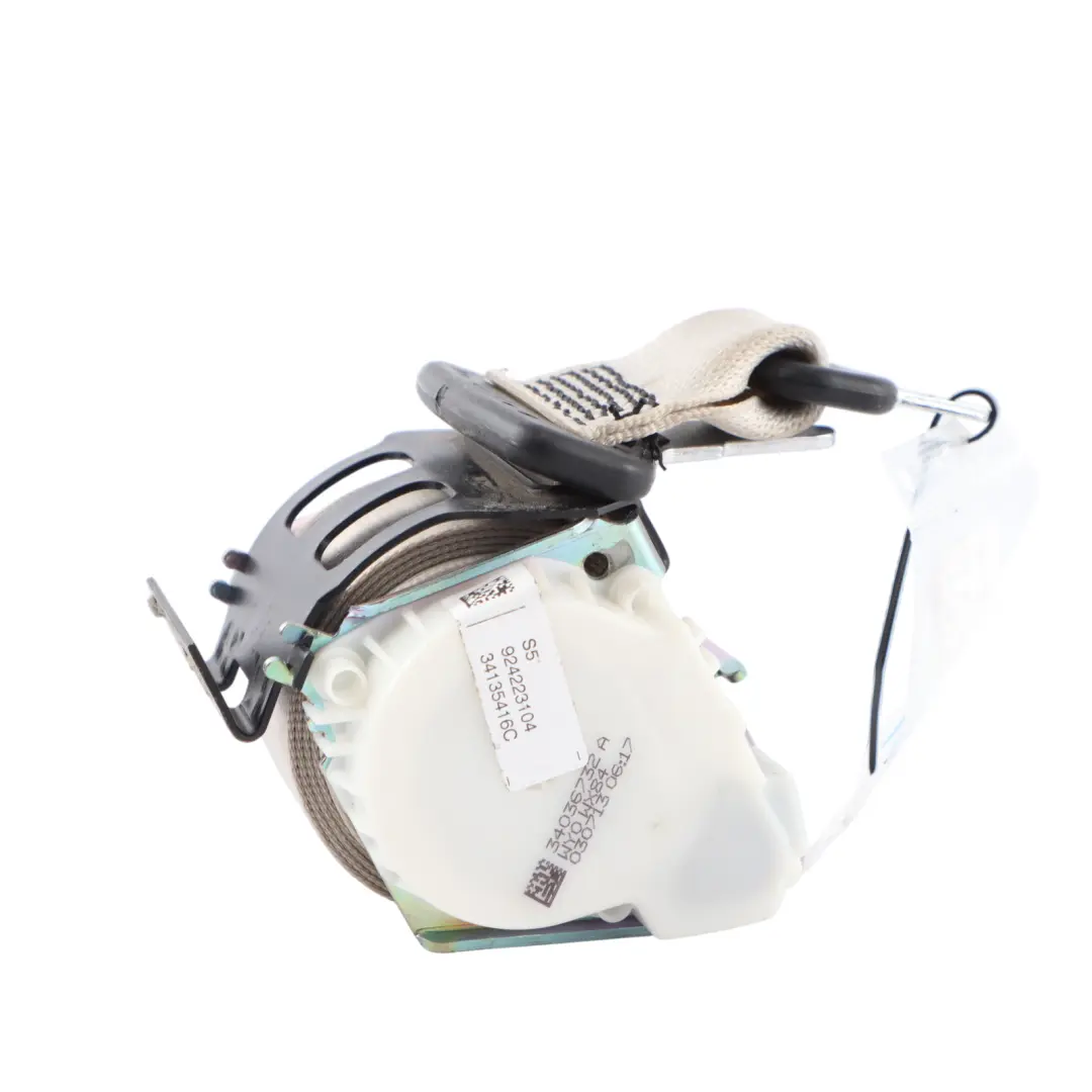 BMW F06 F10 Rear Seat Belt Center Upper Safety Belt Cream Elfenbein - SKU 9242231 - Part number 9242231