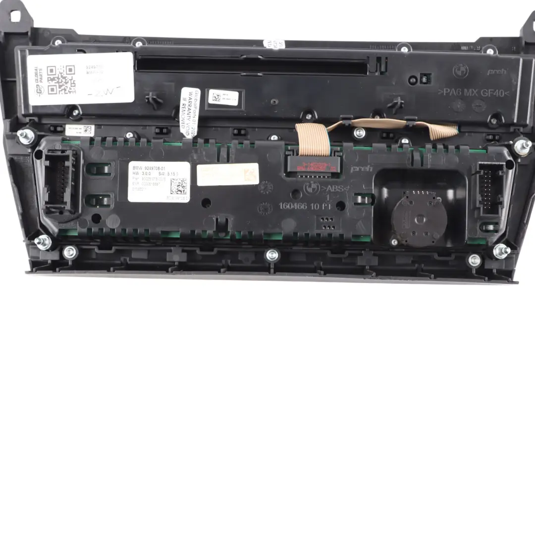 Radio Air Conditioning A/C Control Switch Unit Panel Black to BMW F10 F11 with Part number 9249708 BMW F10 F11 Radio Air Conditioning A/C Control Switch Unit Panel Black - SKU 9249708 - Part number 9249708