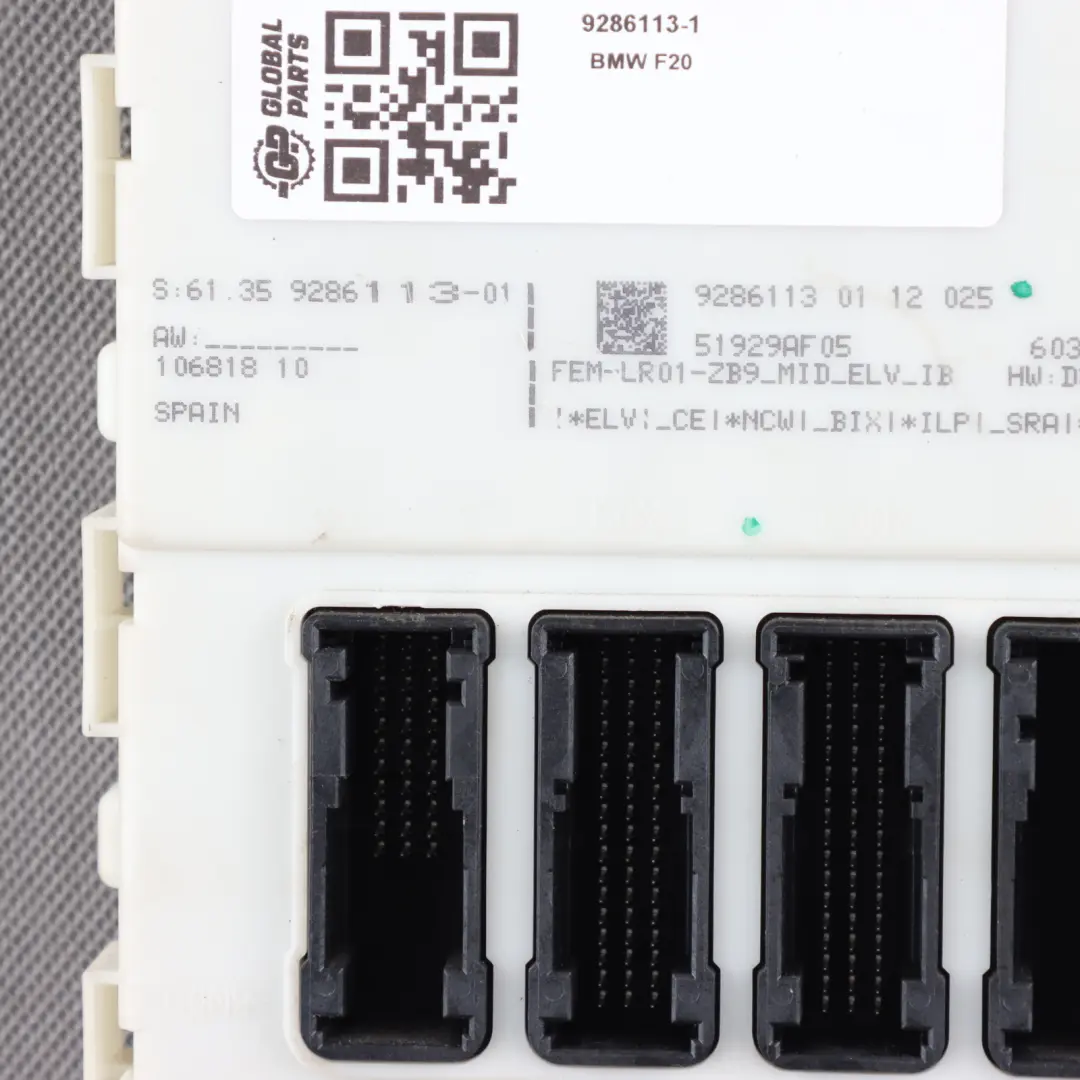  FEM Module BMW F20 F21 F22 F30 F32 ECU Control Unit Fuse Box - SKU 9286113-1 - Part number 9286113