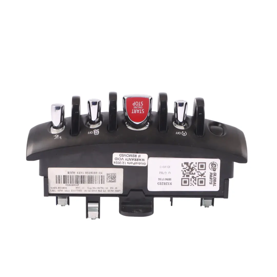 Mini F55 F56 F57 Unità interruttore Console Pulsante Start Stop Pannello - SKU 9328289 - Numero di parte 9328289