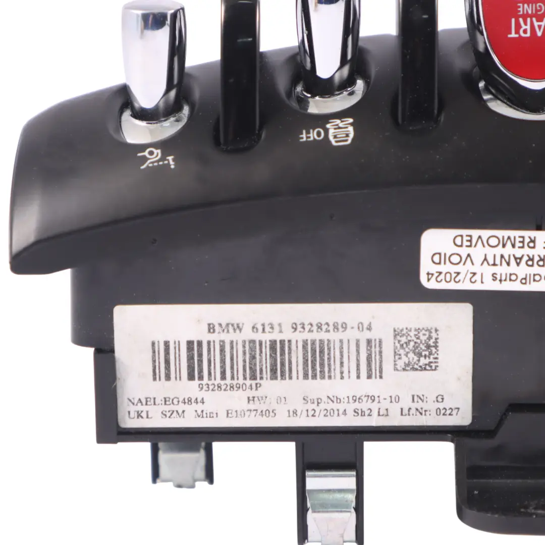 Mini F55 F56 F57 Unità interruttore Console Pulsante Start Stop Pannello - SKU 9328289 - Numero di parte 9328289