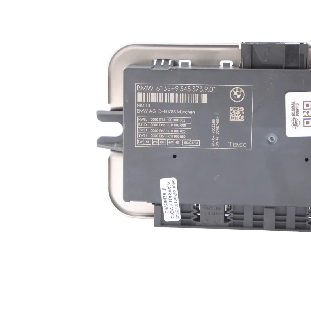 BMW F10 Moduł Sterownik Przekaźnik Świateł - SKU 9345373 - Numer Części 9345373