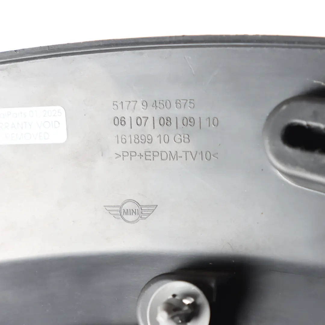 Arch Trim Rear Left N/S Side Cover Strip to Mini F55 Wheel with Part number 9450675 Mini F55 Wheel Arch Trim Rear Left N/S Side Cover Strip - SKU 9450675 - Part number 9450675