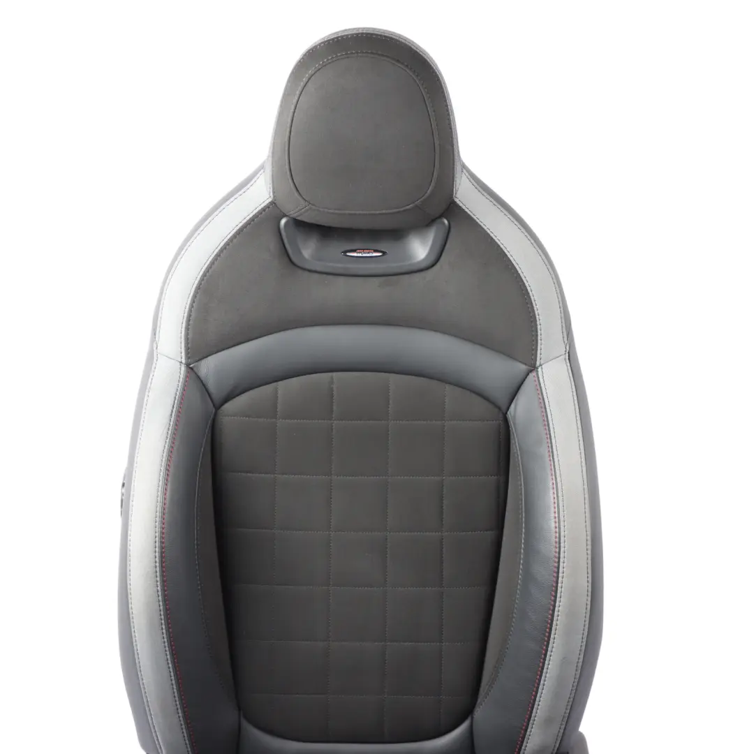 Front Left N/S Heated Alcantara Leather Dinamica Carbon Black to Mini F55 JCW Seat with Part number 9471297 Mini F55 JCW Seat Front Left N/S Heated Alcantara Leather Dinamica Carbon Black - SKU 9471297 - Part number 9471297