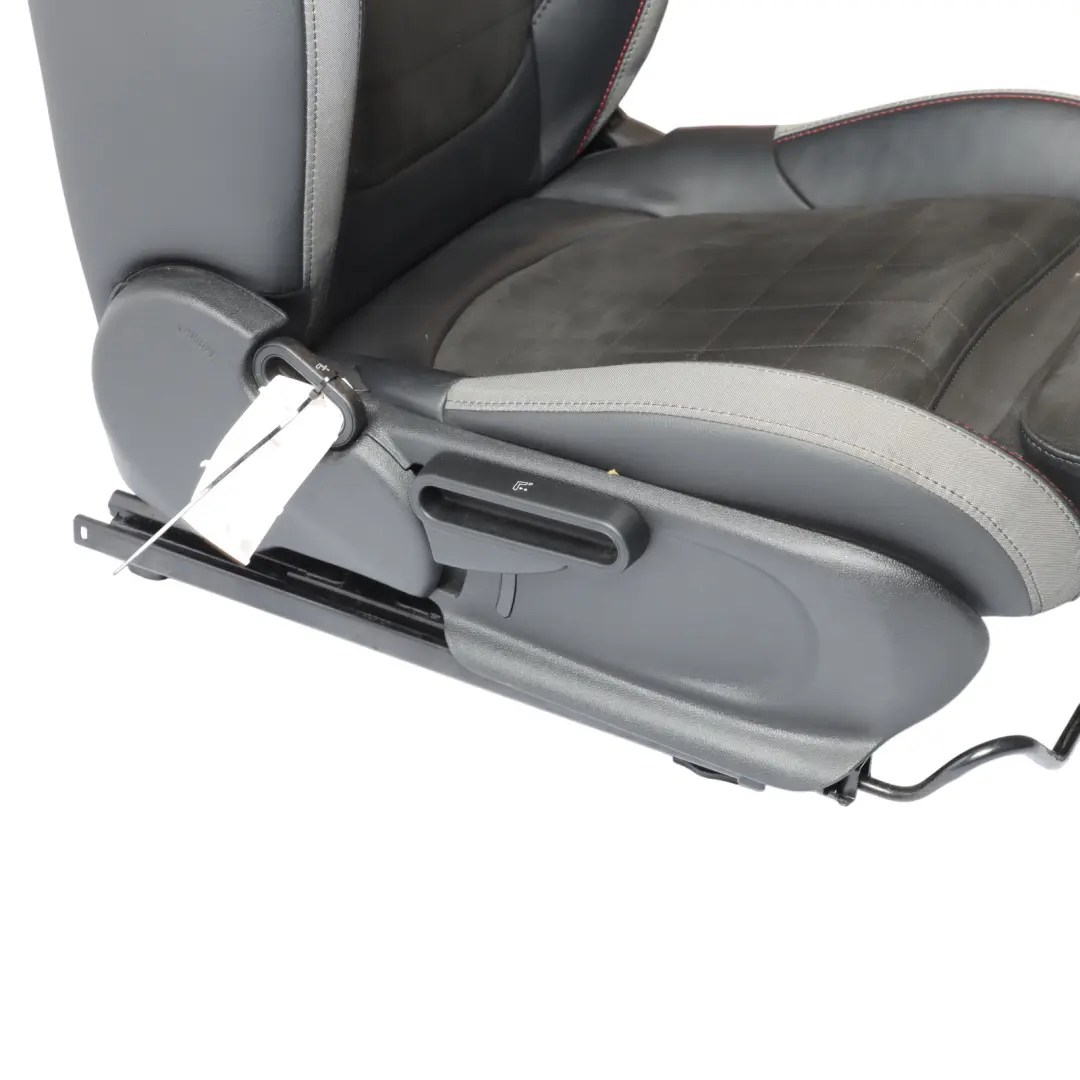 Front Right O/S Heated Alcantara Leather Dinamica Carbon Black to Mini F56 JCW Seat with Part number 9471298 Mini F56 JCW Seat Front Right O/S Heated Alcantara Leather Dinamica Carbon Black - SKU 9471298-1 - Part number 9471298