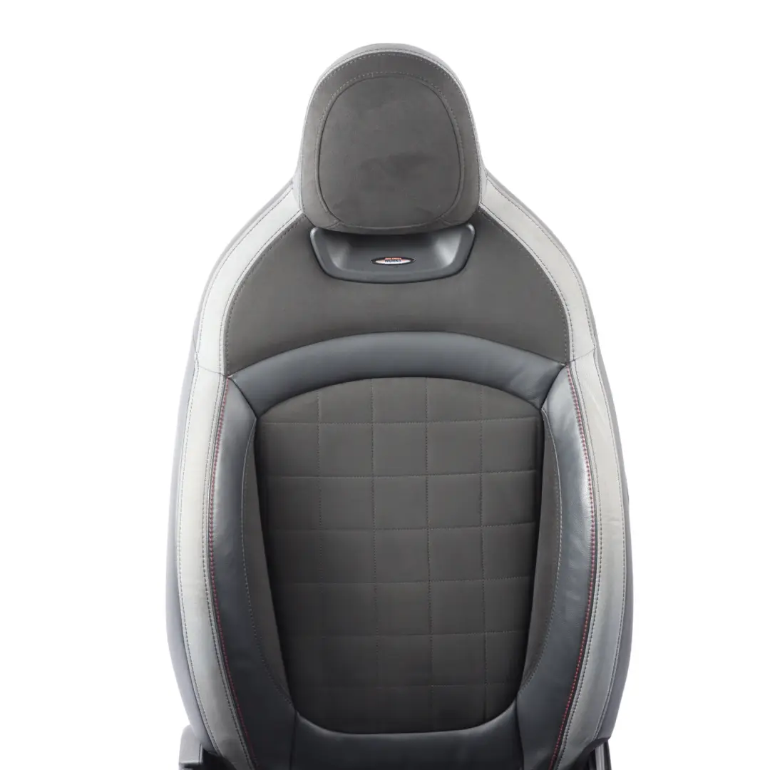 Front Right O/S Heated Alcantara Leather Dinamica Carbon Black to Mini F56 JCW Seat with Part number 9471298 Mini F56 JCW Seat Front Right O/S Heated Alcantara Leather Dinamica Carbon Black - SKU 9471298-1 - Part number 9471298