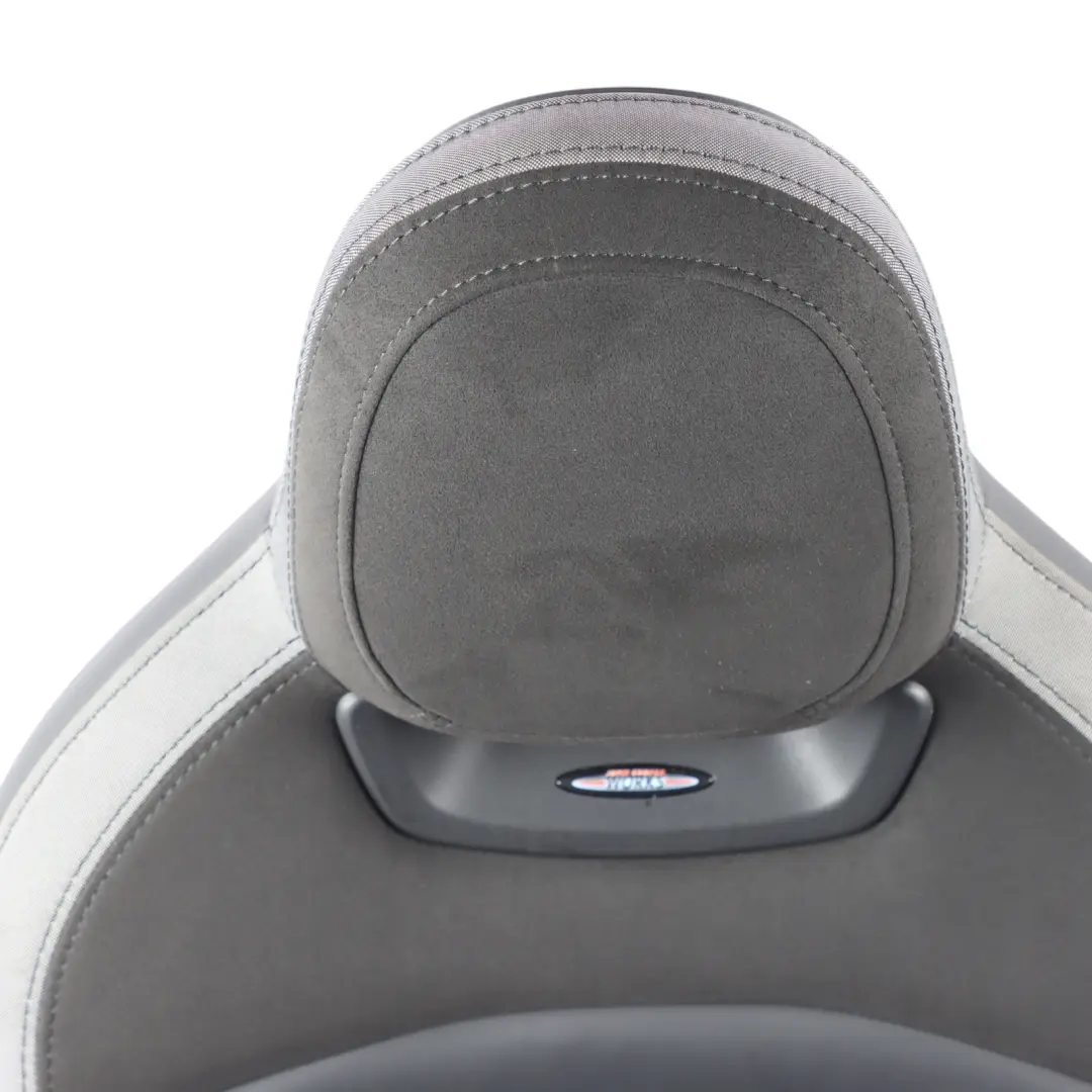 Front Right O/S Heated Alcantara Leather Dinamica Carbon Black to Mini F56 JCW Seat with Part number 9471298 Mini F56 JCW Seat Front Right O/S Heated Alcantara Leather Dinamica Carbon Black - SKU 9471298-1 - Part number 9471298