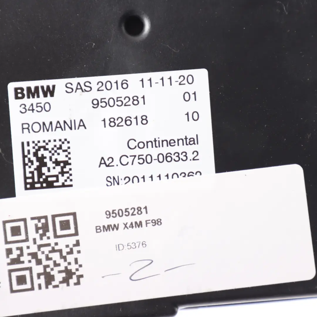 X3M F98 X4M Control Unit SAS Module ECU to BMW G11 G12 G30 G31 G32 F90 F97 with Part number 9505281 BMW G11 G12 G30 G31 G32 F90 F97 X3M F98 X4M Control Unit SAS Module ECU - SKU 9505281 - Part number 9505281