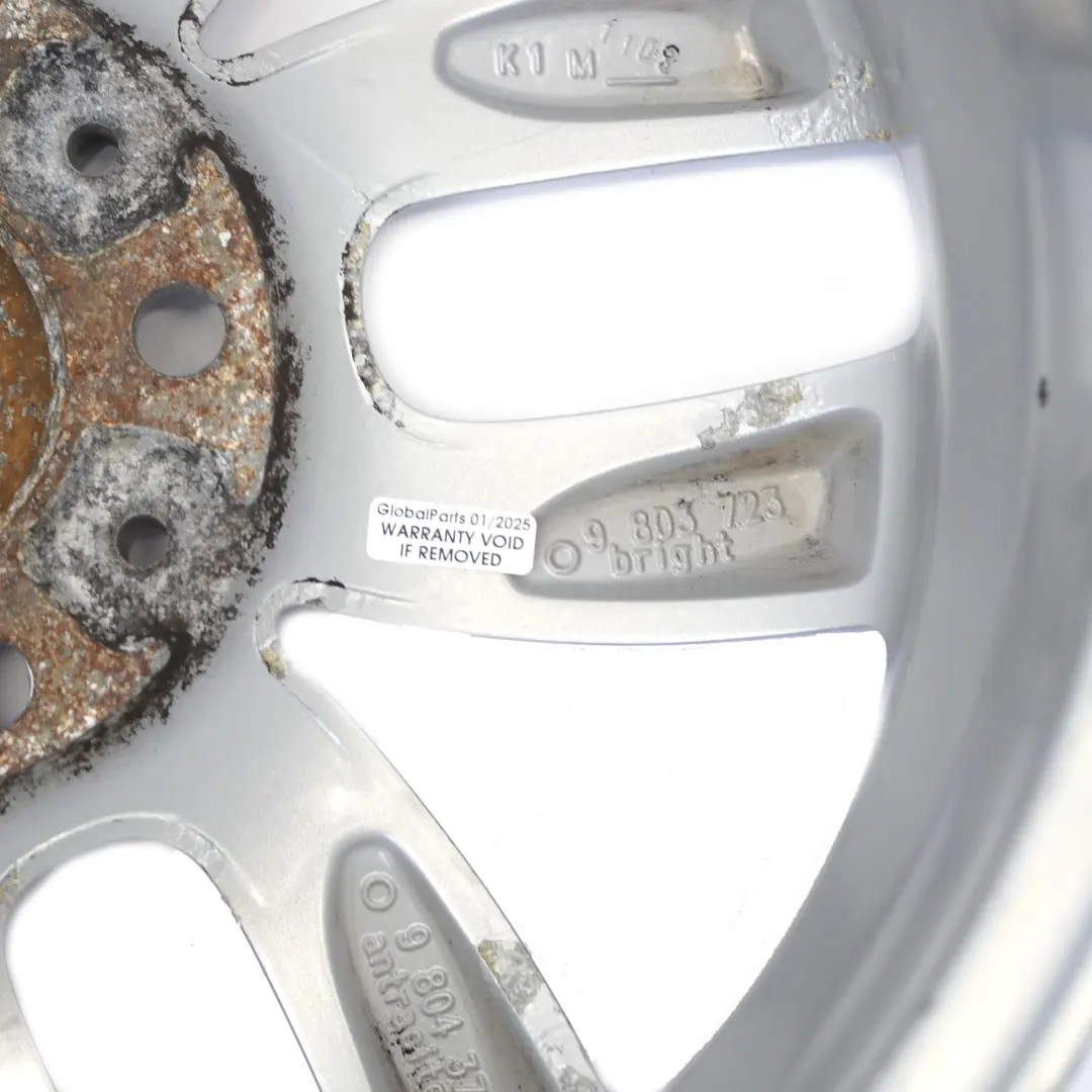 Alloy Rim 17" 7J 5-Star Double Spoke 124 to Mini Cooper R60 R61 Silver Wheel with Part number 9803723 Mini Cooper R60 R61 Silver Wheel Alloy Rim 17" 7J 5-Star Double Spoke 124 - SKU 9803723-4 - Part number 9803723