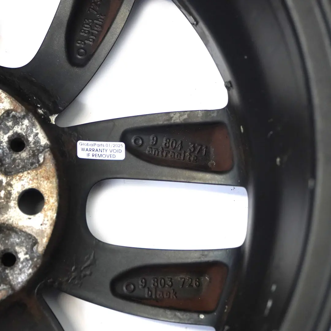 Alloy Rim 17" 7J 5-Star Double Spoke 124 to Mini Cooper R60 R61 Black Wheel with Part number 9804371 Mini Cooper R60 R61 Black Wheel Alloy Rim 17" 7J 5-Star Double Spoke 124 - SKU 9804371-3 - Part number 9804371