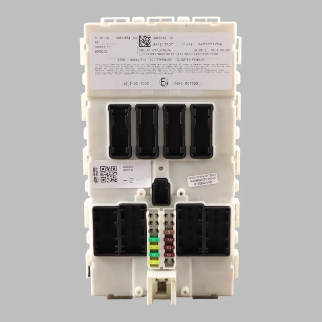 Controllo Corpo BMW F22 F23 F30 F32 F33 F36 BCM Modulo Unità ECU per con numero di parte 9868384 Controllo Corpo BMW F22 F23 F30 F32 F33 F36 BCM Modulo Unità ECU - SKU 9868384 - Numero di parte 9868384