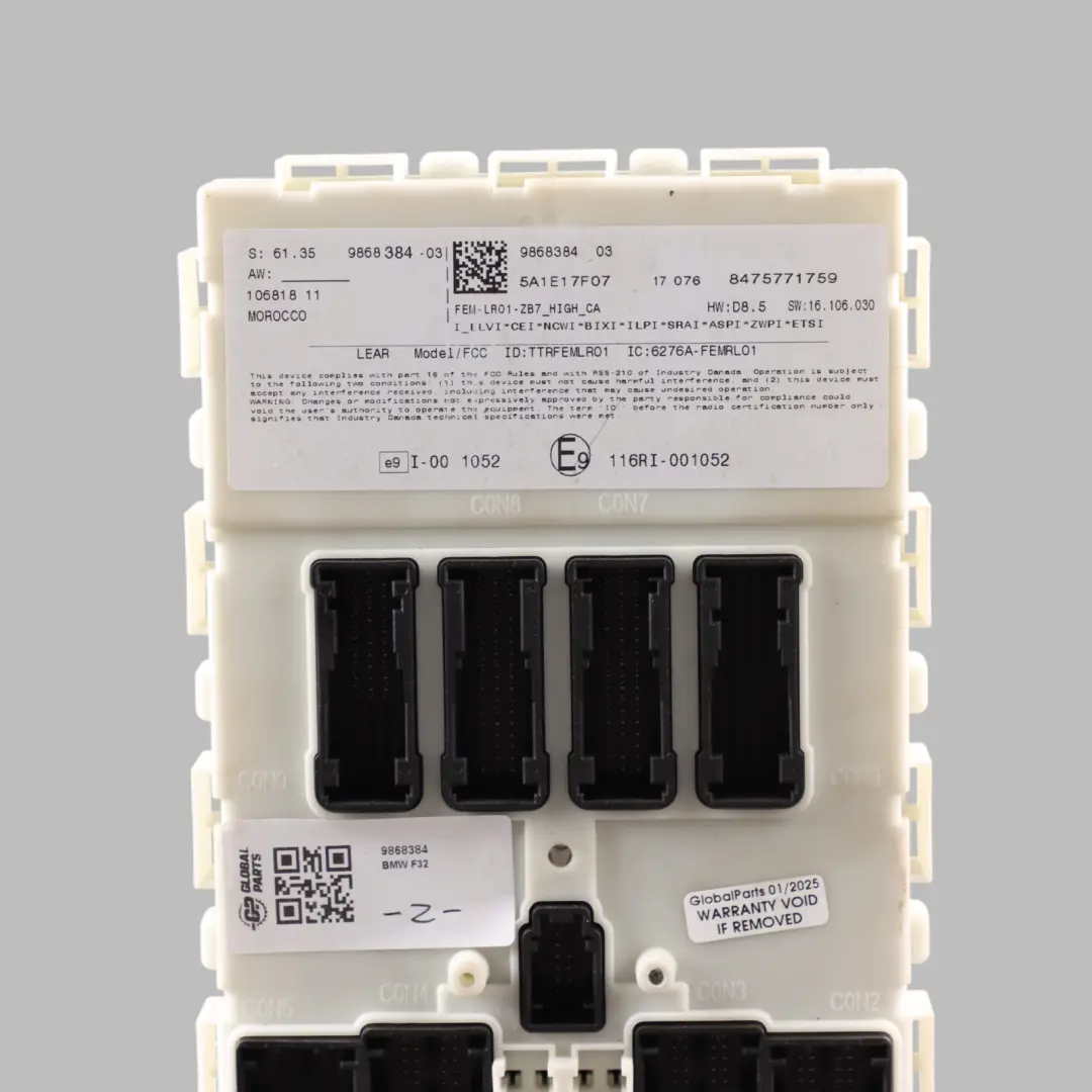 Controllo Corpo BMW F22 F23 F30 F32 F33 F36 BCM Modulo Unità ECU per con numero di parte 9868384 Controllo Corpo BMW F22 F23 F30 F32 F33 F36 BCM Modulo Unità ECU - SKU 9868384 - Numero di parte 9868384