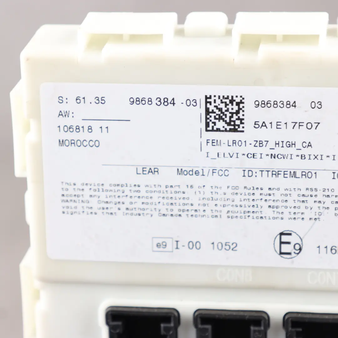  Module De Contrôle Carrosserie BMW F22 F23 F30 F32 F33 F36 BCM Unité ECU - SKU 9868384 - Numéro de pièce 9868384