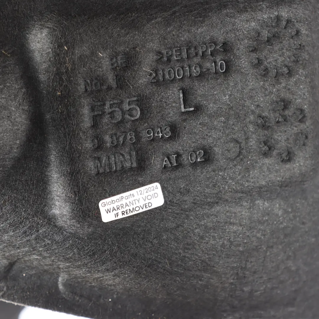 Arch Mud Guard Covering Trim Panel Rear Left N/S to Mini F55 Wheel with Part number 9878943 Mini F55 Wheel Arch Mud Guard Covering Trim Panel Rear Left N/S - SKU 9878943 - Part number 9878943