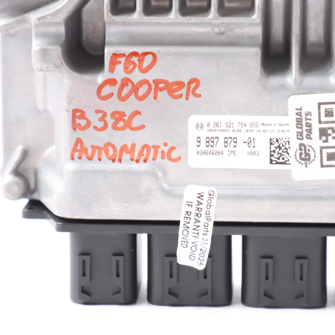 B38C 1.5 136HP Engine Module ECU DME Automatic to Mini Cooper F55 F56 F60 with Part number 9897879 Mini Cooper F55 F56 F60 B38C 1.5 136HP Engine Module ECU DME Automatic - SKU 9897879-5 - Part number 9897879