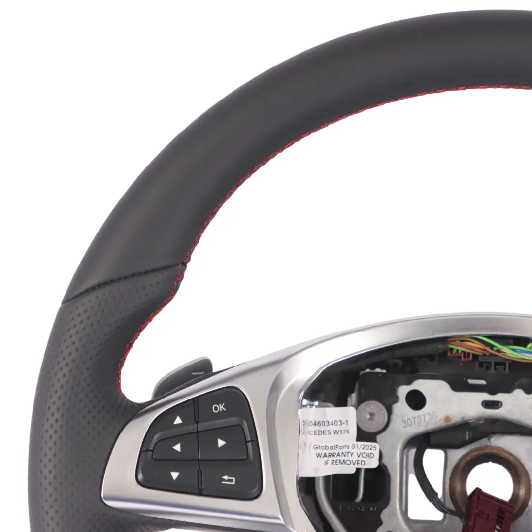 Mercedes W176 W117 W218 C218 W246 NEW Black Leather Steering Wheel Paddle Shift - SKU A0004603403-1 - Part number A0004603403