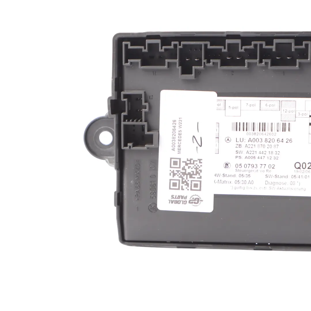 Door Control Module Unit ECU Front Right O/S to Mercedes W221 with Part number A0038206426 Mercedes W221 Door Control Module Unit ECU Front Right O/S - SKU A0038206426 - Part number A0038206426
