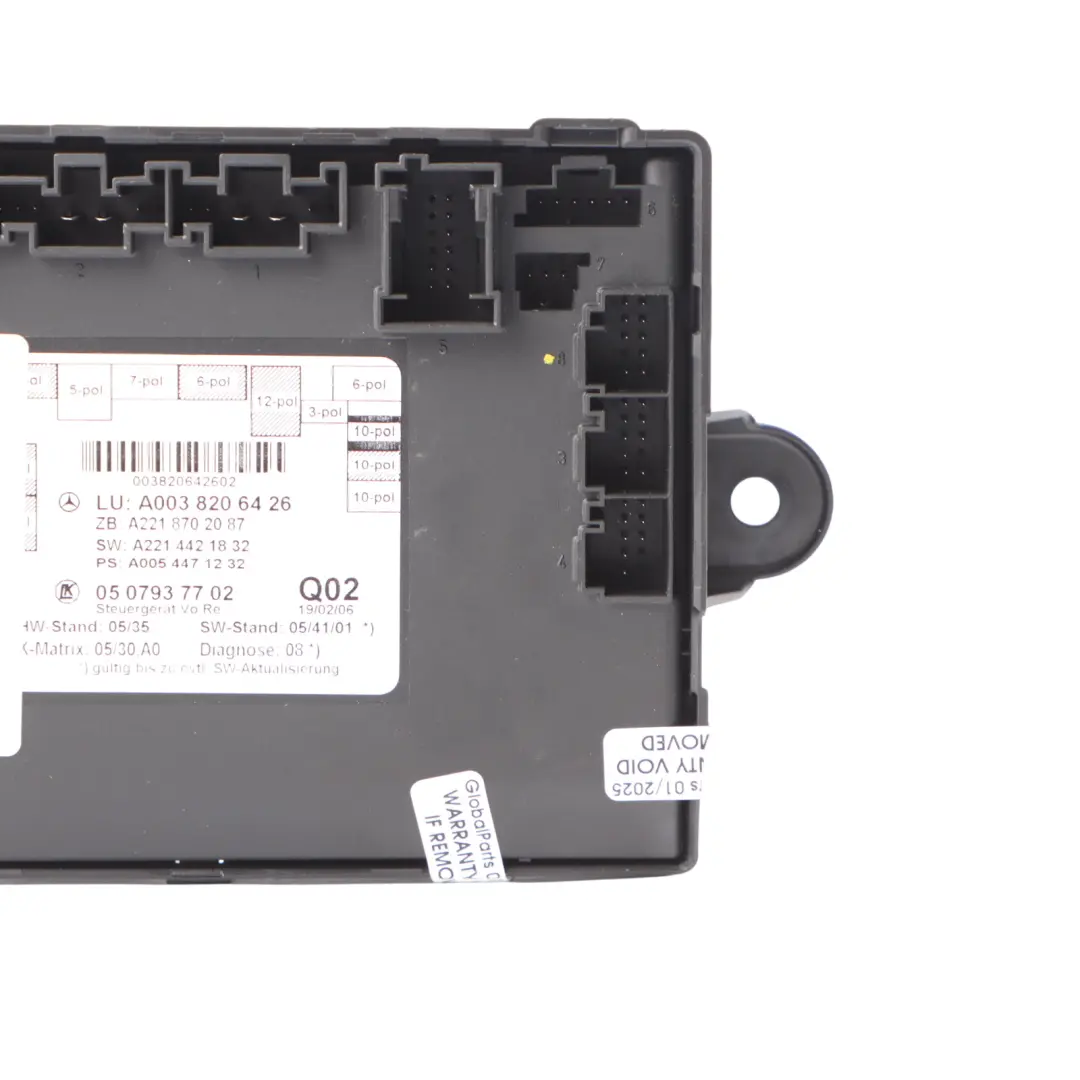 Door Control Module Unit ECU Front Right O/S to Mercedes W221 with Part number A0038206426 Mercedes W221 Door Control Module Unit ECU Front Right O/S - SKU A0038206426 - Part number A0038206426