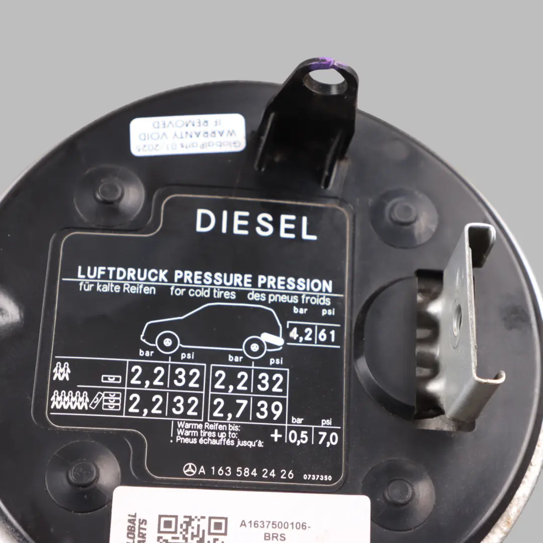 Flap Tank Cap Cover Brilliant Silver to Mercedes ML W163 Fuel with Part number A1637500106 Mercedes ML W163 Fuel Flap Tank Cap Cover Brilliant Silver - SKU A1637500106-BRS - Part number A1637500106