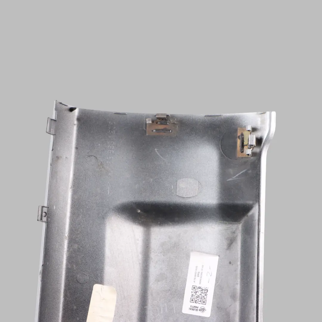 Bumper Cover Hitch Trim Panel Brilliant Silver to Mercedes ML W163 Rear with Part number A1638801205 Mercedes ML W163 Rear Bumper Cover Hitch Trim Panel Brilliant Silver - SKU A1638801205-BRS - Part number A1638801205