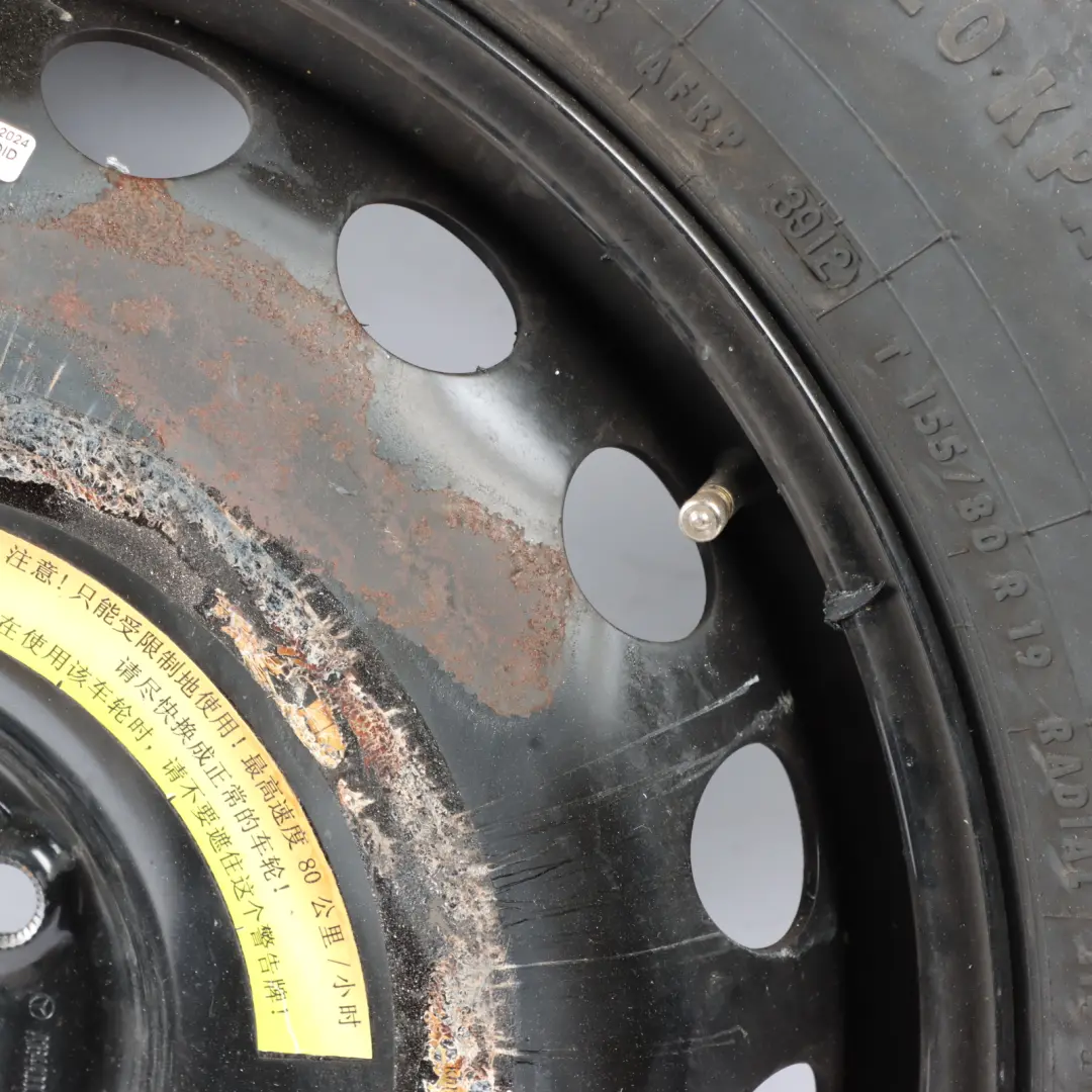 Spare Wheel 4,5J ET:40 Tyre Continental R19 155/80 to Mercedes ML W166 with Part number A1644000102 Mercedes ML W166 Spare Wheel 4,5J ET:40 Tyre Continental R19 155/80 - SKU A1644000102-3 - Part number A1644000102